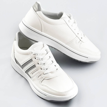 Sportowe buty damskie biało-szare (ad-587)