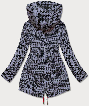 Dwustronna kurtka parka damska czerwono-szara (xw581x)