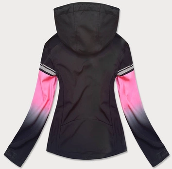 KURTKA DAMSKA SOFTSHELL OMBRE CZARNA/RÓŻ (KSW-6008)