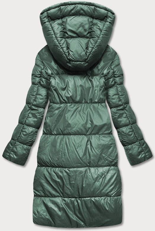 DŁUGA DWUSTRONNA KURTKA ZIMOWA ZIELONY/SZARY (L22-9852-33/61)