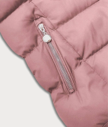 Puchowy bezrękawnik damski różowy (5M719-46)