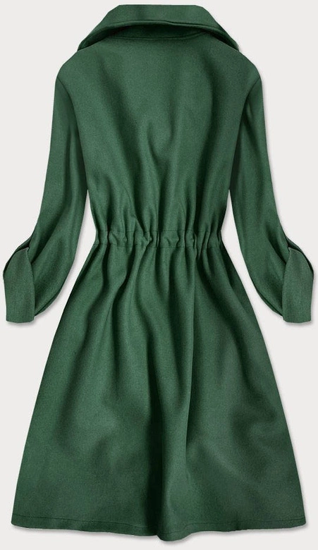 LUŹNY PŁASZCZ DAMSKI Z KLAPAMI ZIELONY (20536)