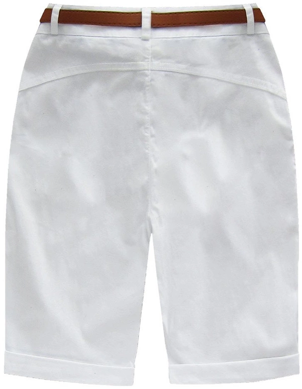 BERMUDY Z PASKIEM BIAŁE (77ART)