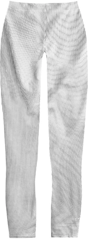 BŁYSZCZĄCE LEGGINSY W GEOMETRYCZNY WZÓR BIAŁO-CZARNE (323/1ART)