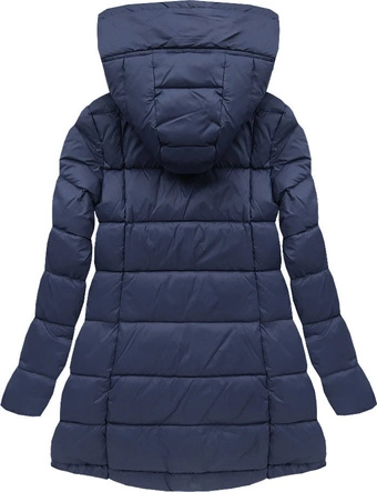 ASYMETRYCZNA KURTKA ZIMOWA GRANATOWA (7150BIG)