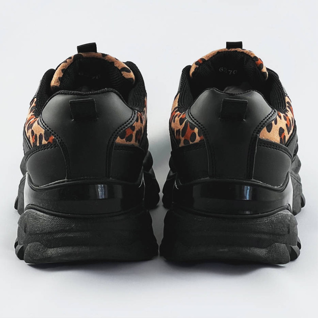 Buty sportowe damskie panterka czarne (6370)