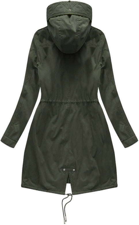 Damska parka zimowa na misiu z kapturem khaki (7992-PLUS)