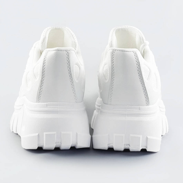 SPORTOWE BUTY DAMSKIE NA PLATFORMIE BIAŁE (S222)