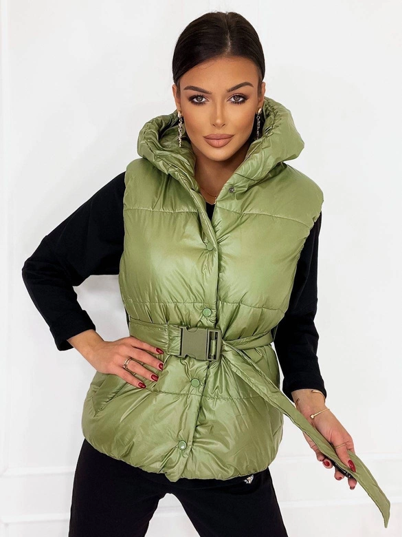 Bezrękawnik damski oversize zielony (ka-016)