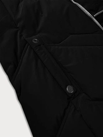 Kurtka zimowa damska plus size z kapturem S'west czarna (B8300-1)