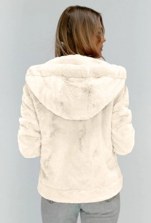 PLUSZOWA KURTKA Z KAPTUREM ECRU (2019)