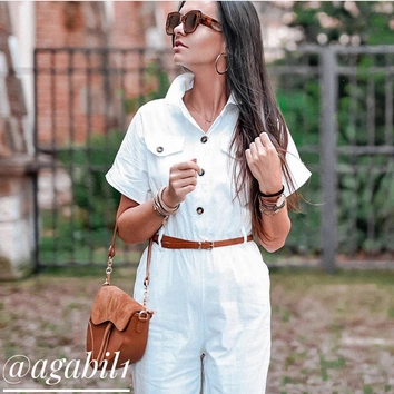 BAWEŁNIANY KOMBINEZON BIAŁY (361ART)