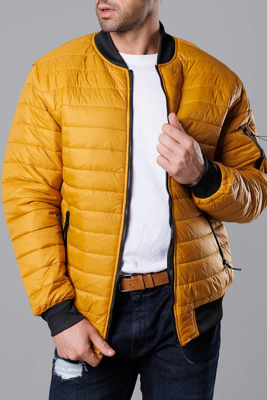 Pikowana bomberka męska ciemnożółta (MY02-23)