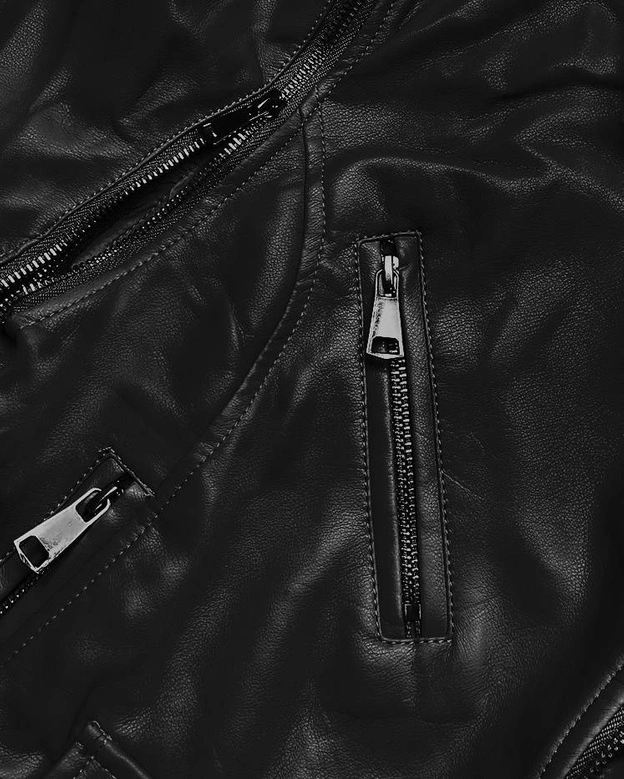 Ramoneska - kamizelka ekoskóra czarna (FL202050)