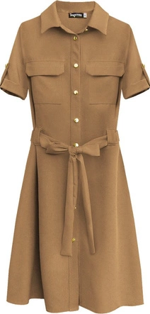 SUKIENKA Z GUZIKAMI I PASKIEM KARMELOWA (292ART)