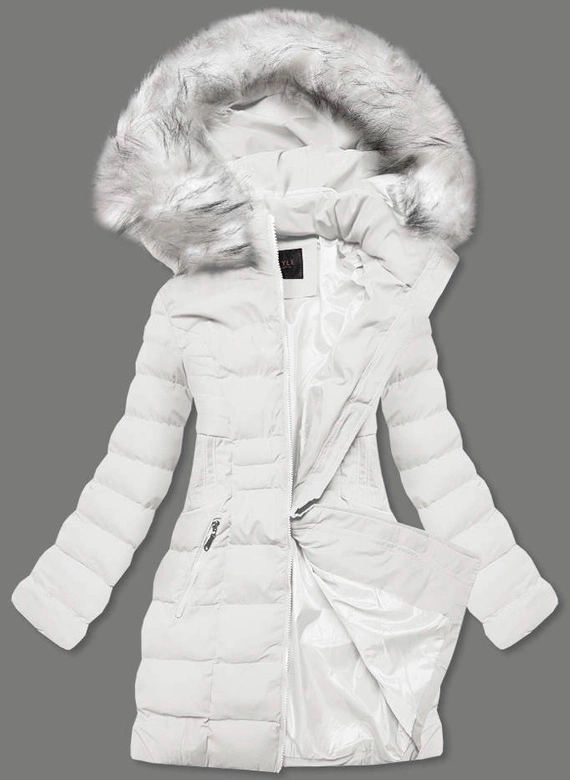 PUCHOWA KURTKA ZIMOWA DAMSKA BIAŁA (16M9061-281)