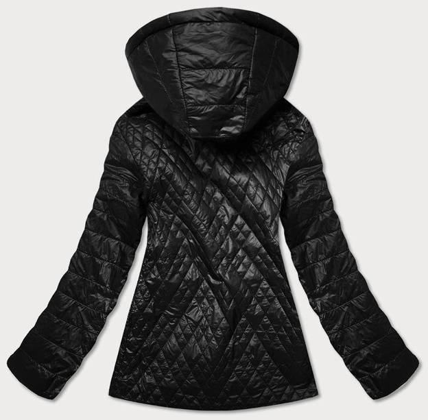 Pikowana kurtka damska czarna (rqw-7009)