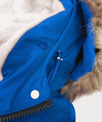 DAMSKA PARKA ZIMOWA NA MISIU NIEBIESKA (W378)