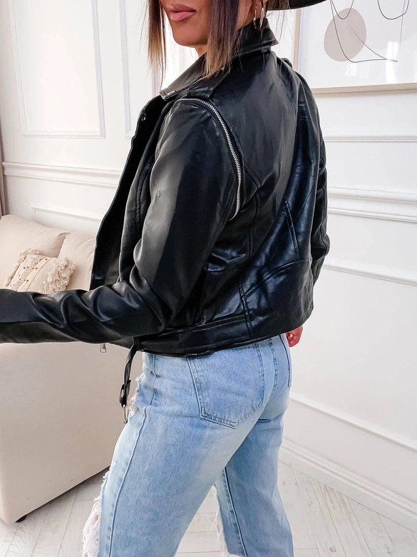 Ramoneska - kamizelka ekoskóra czarna (FL202050)