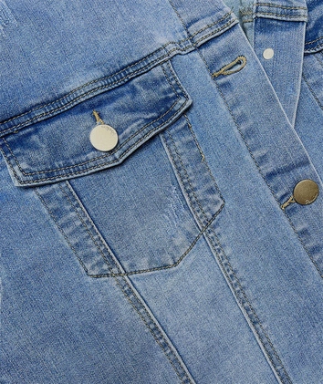 Długa kurtka jeansowa niebieska (GD8750-LK)