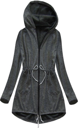 DŁUGA BLUZA Z KAPTUREM GRAFITOWA (83ART)