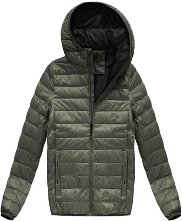 PIKOWANA KURTKA Z PUCHEM NATURALNYM KHAKI (5023)