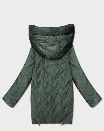 Lekka kurtka damska pikowana z kapturem Goodlookin khaki (B8588-11)