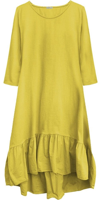 BAWEŁNIANA SUKIENKA OVERSIZE ŻÓŁTA (403/3ART)