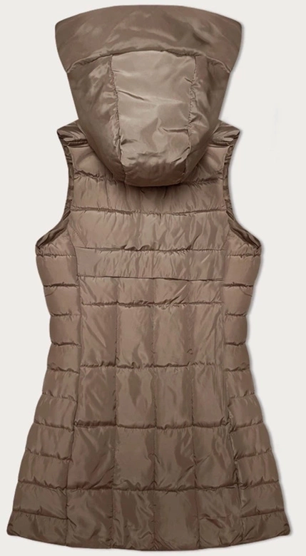 Bezrękawnik damski z kapturem S'West ciemny beż (B8226-12)