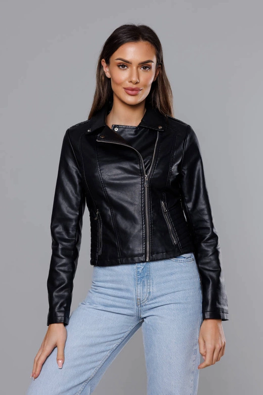 Ramoneska damska z kołnierzem czarna (11Z8036)