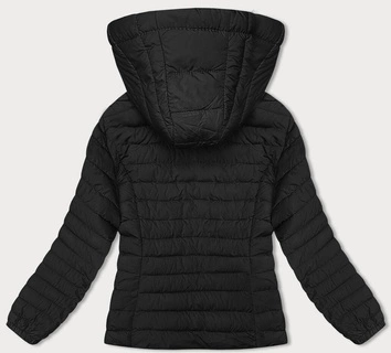 Pikowana kurtka damska z kapturem czarna (16M9103-392)