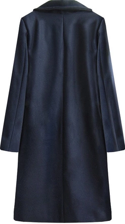 DŁUGI BAWEŁNIANY PŁASZCZ GRANATOWY (515/1ART)