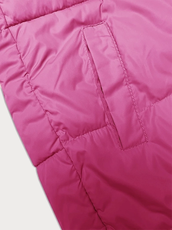 Luźna kurtka damska z kapturem Miss TiTi różowa (2360)