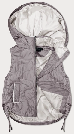 Krótki bezrękawnik damski z odpinanym kapturem BH Forever cappuccino (BH-2414BIG)