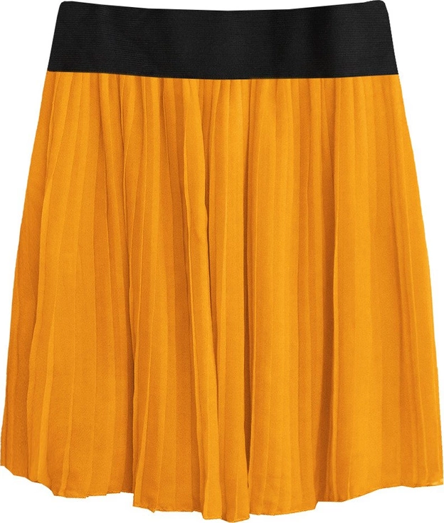 PLISOWANA SPÓDNICA MINI POMARAŃCZOWA 1 (9228/3)