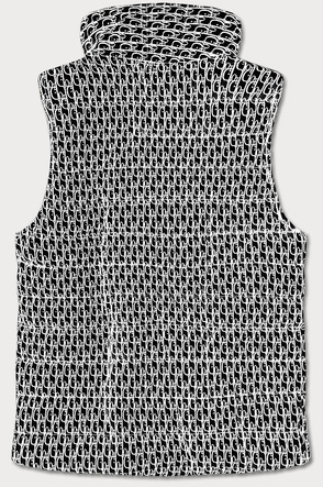 Kamizelka damska w napisy czarna (676art)