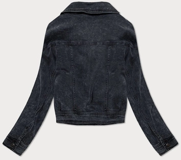 Jeansowa damska kurtka oversize czarna (5721K)
