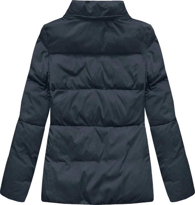 Zimowa krótka pikowana kurtka damska granatowa (7694)