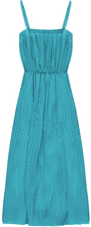 PLISOWANA SUKIENKA MIDI MORSKA (9247-1)