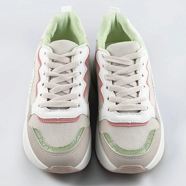 Damskie adidasy na grubszej podeszwie beżowe (bs-05)