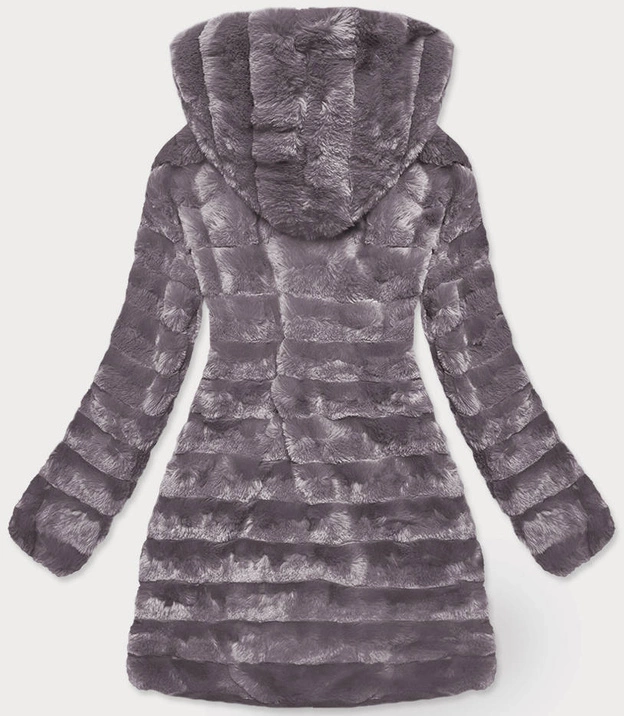 LEKKA KURTKA ZIMOWA DAMSKA FUTRO 2 W 1 SZARA (39039)