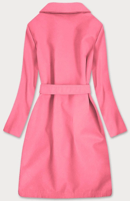KLASYCZNY PŁASZCZ DAMSKI Z PASKIEM RÓŻOWY (22800)
