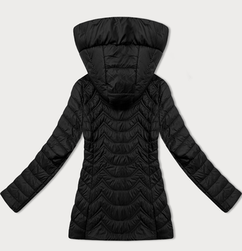 Prosta kurtka pikowana do bioder J Style czarna (16M9261-392)