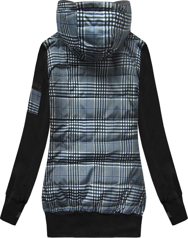 Bluza z łączonych materiałów granatowo-czarna (AMG-611A)