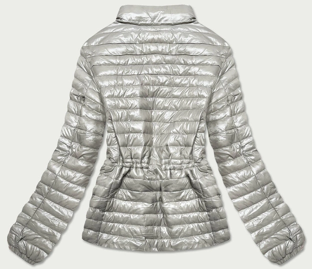 Błyszcząca kurtka damska pikowana beżowa (n-6107-63)