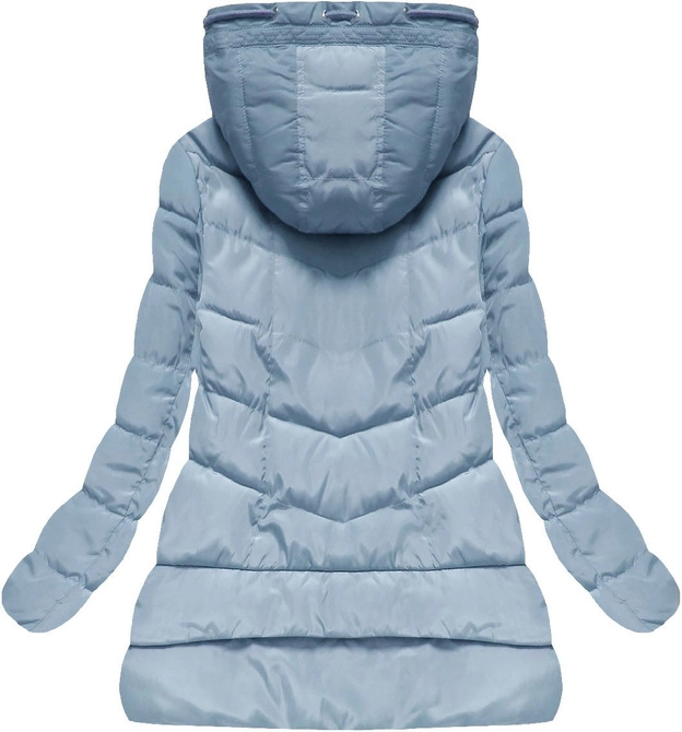PIKOWANA KURTKA Z KAPTUREM BŁĘKITNA (XW589X)