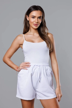 Dresowe spodenki damskie białe (8K950-1)