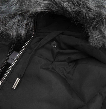 PIKOWANA KURTKA DAMSKA ZIMOWA CZARNA (B9527)