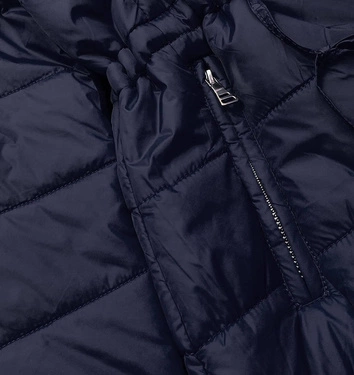 Dwustronna kurtka damska granatowo-grafitowa (w556-1)