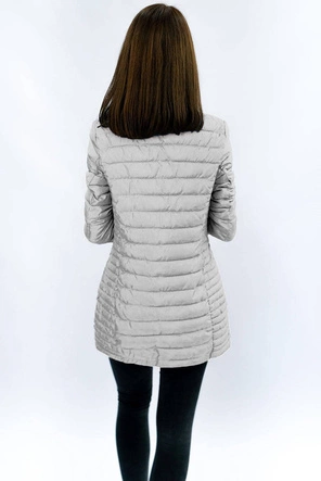 DŁUGA PIKOWANA KURTKA SZARA (21810)